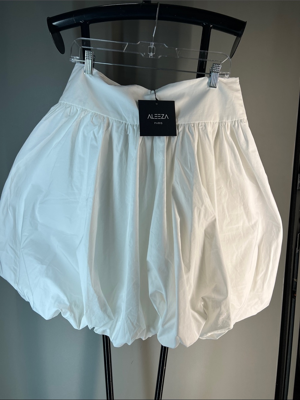 Aleeza Paris White Mini Bubble Skirt